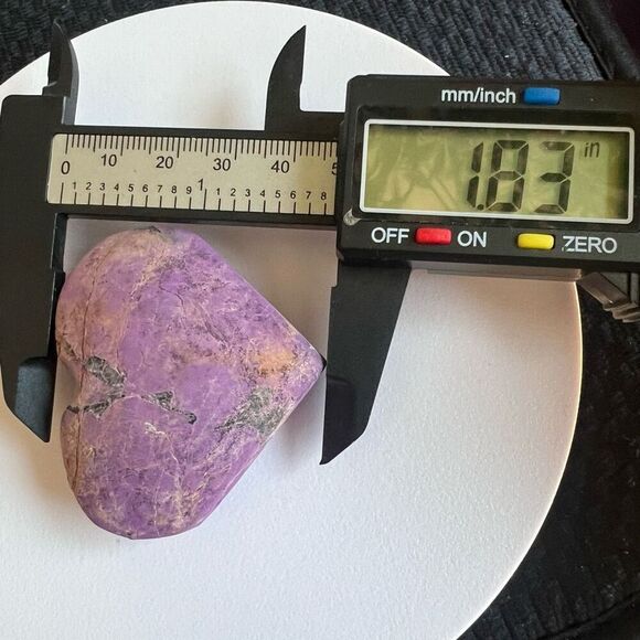 Natural Raw‎ Purpurite Heart Carving (1) - Picture 7 of 8